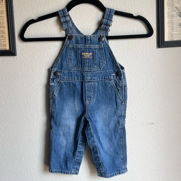OshKosh B'gosh Blue Classic Denim Overalls - Picture 1 of 5